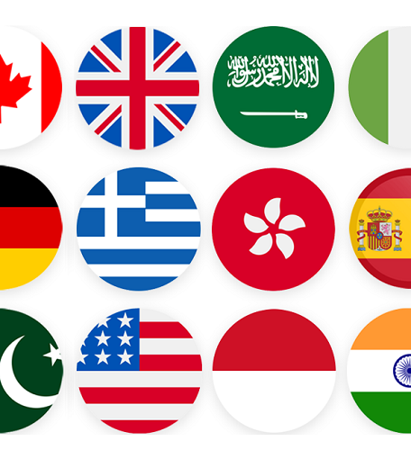 Nationalities and flags of our online course students from around the world