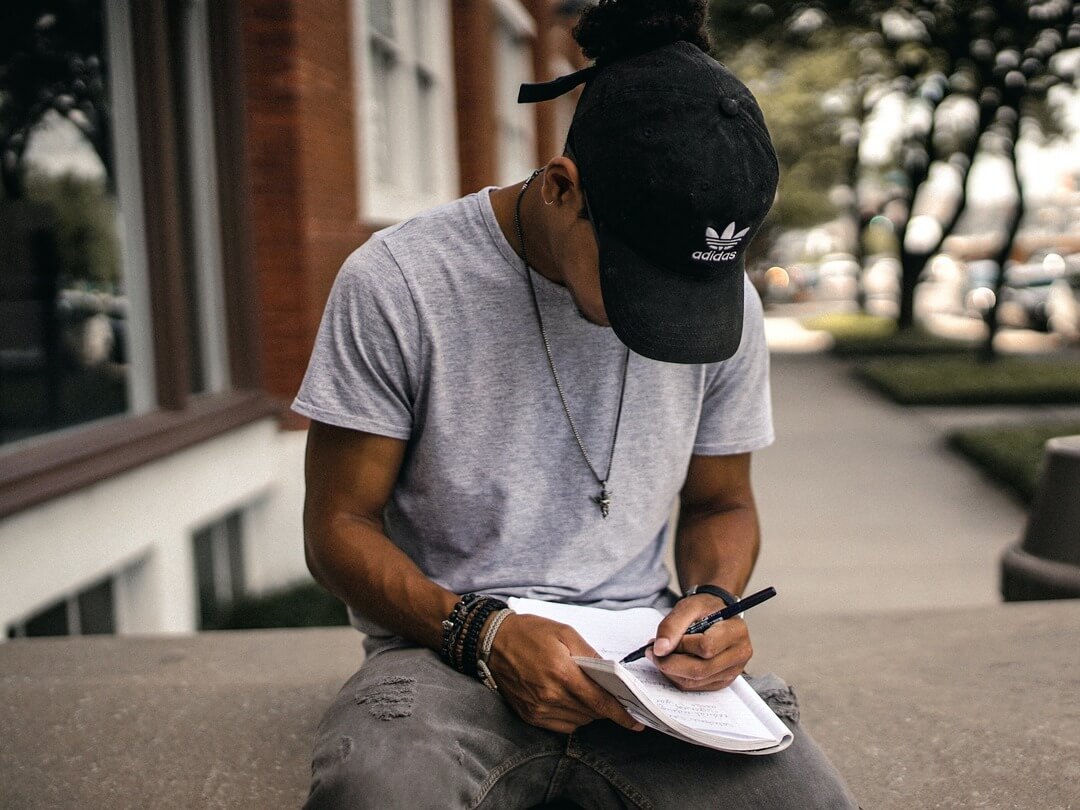 Student writing for an essay writing contest.
