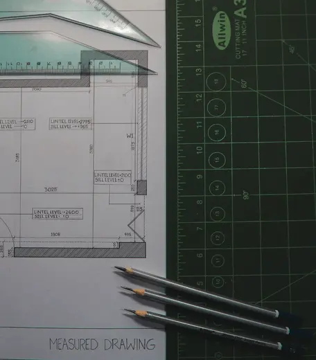 Architectural plan of a building interior