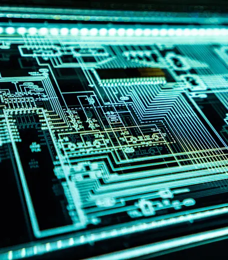 Close up of computer circuit