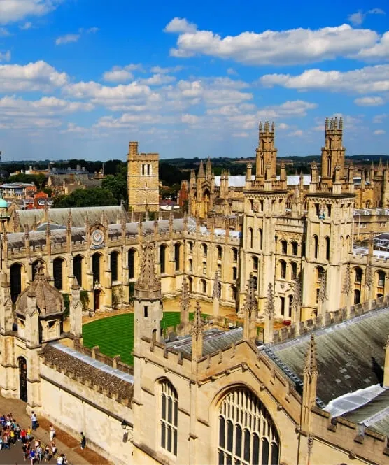 aerial photo of All Souls College at the University of Oxford