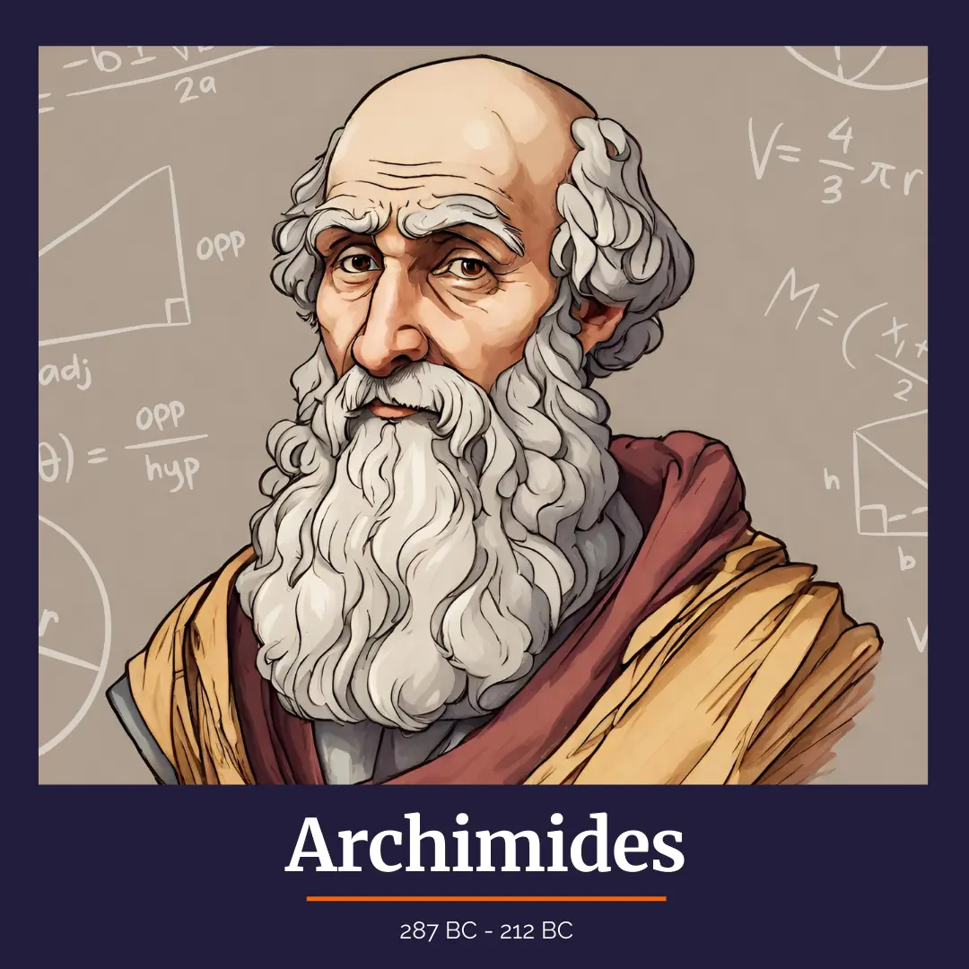 Illustrated portrait of Archimedes (287 BC - 212 BC)