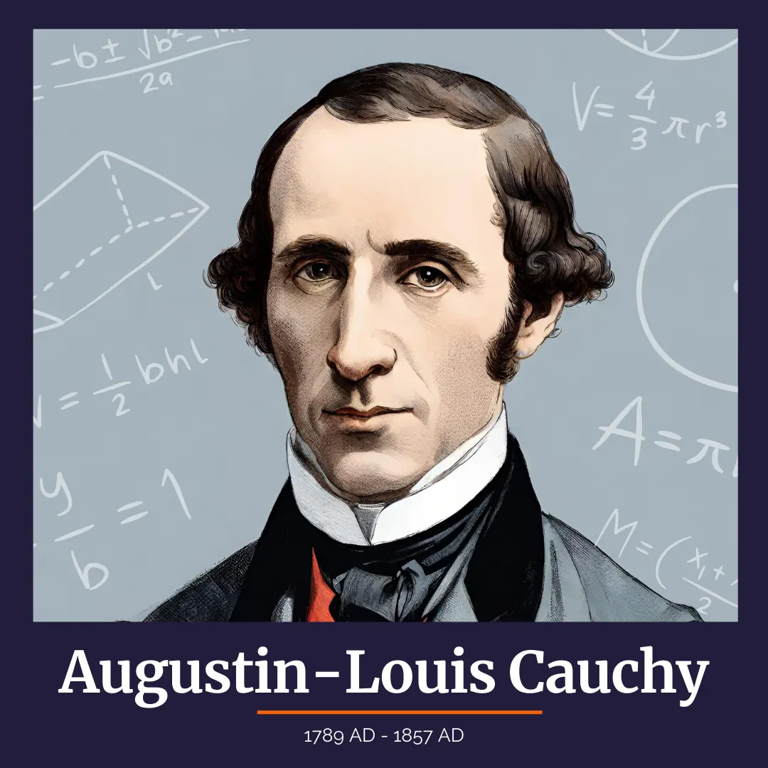 Illustrated portrait of Augustin-Louis Cauchy (1789 AD - 1857 AD)