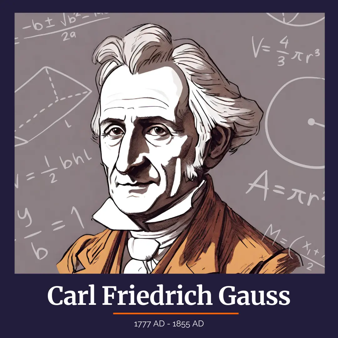 Illustrated portrait of Carl Friedrich Gauss (1777 AD - 1855 AD)