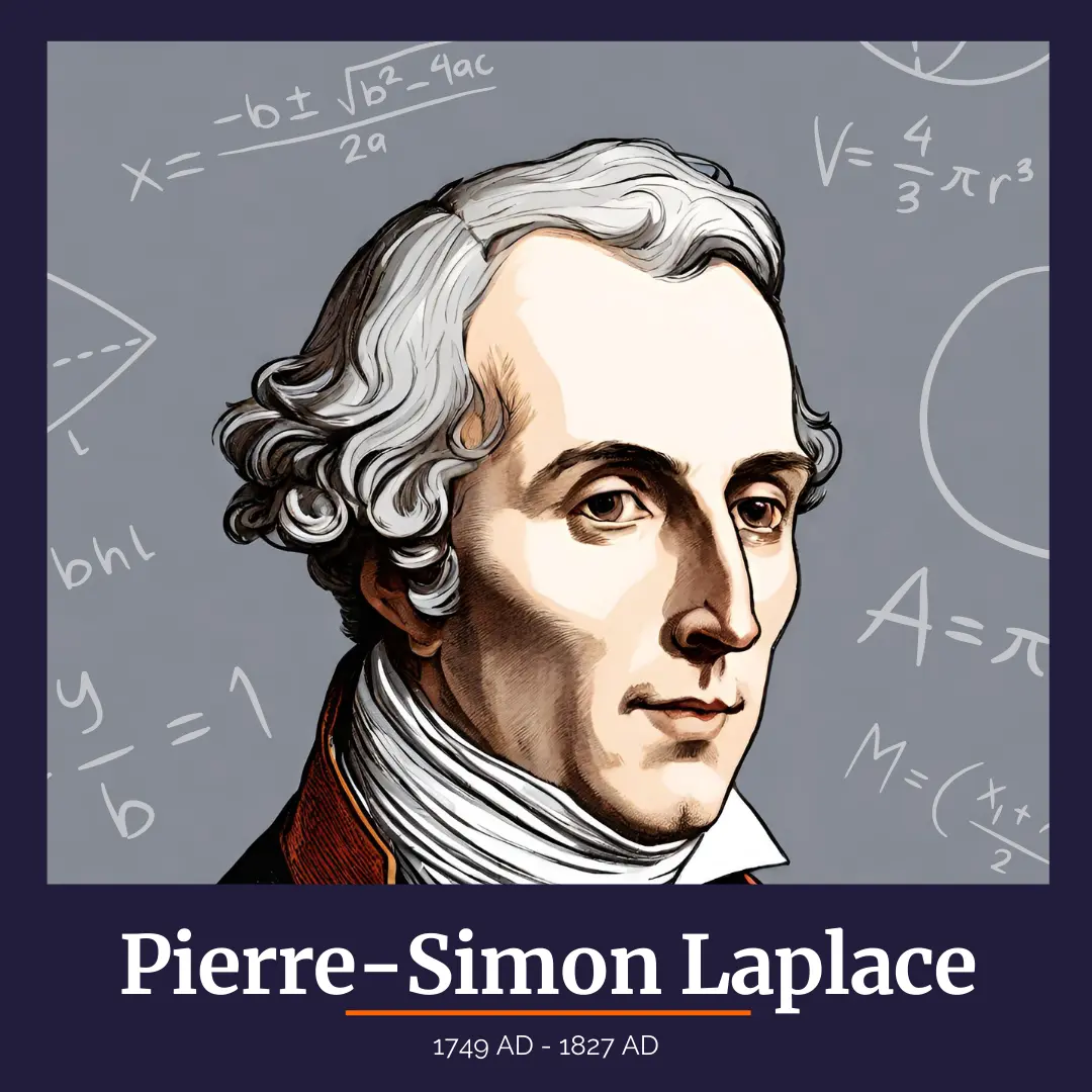 Illustrated portrait of Pierre-Simon Laplace (1749 AD - 1827 AD)
