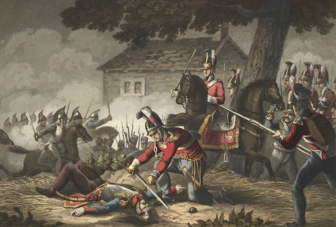 Painting depicting the Battle of Waterloo